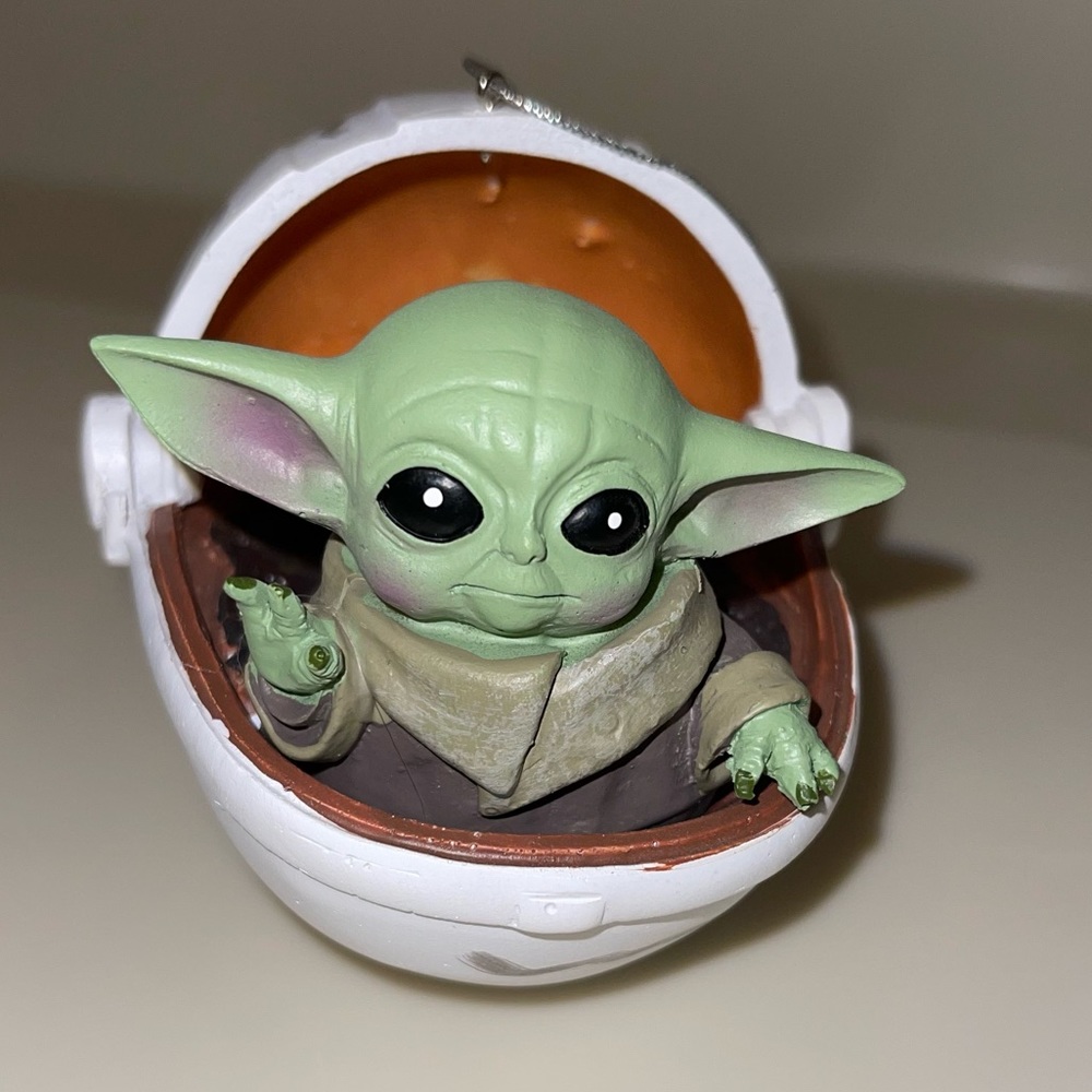 Baby Yoda In Hovering Pram "The Child" Mandalorian Christmas Ornament STARWARS